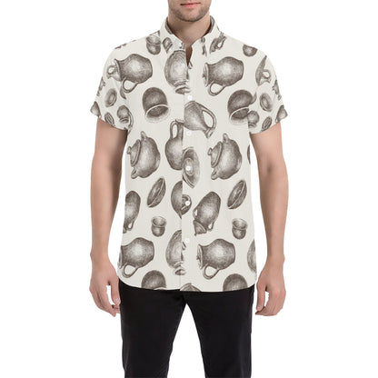 Pottery Pattern Print Design A01 Men's Short Sleeve Button Up Shirt