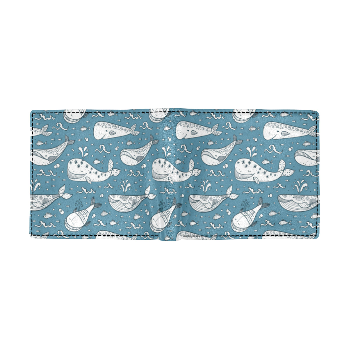 Humpback Whale Pattern Print Design 03 Men's ID Card Wallet