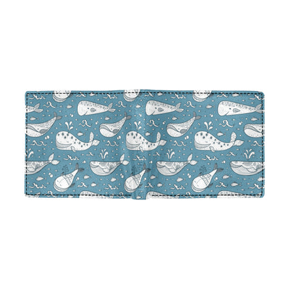 Humpback Whale Pattern Print Design 03 Men's ID Card Wallet