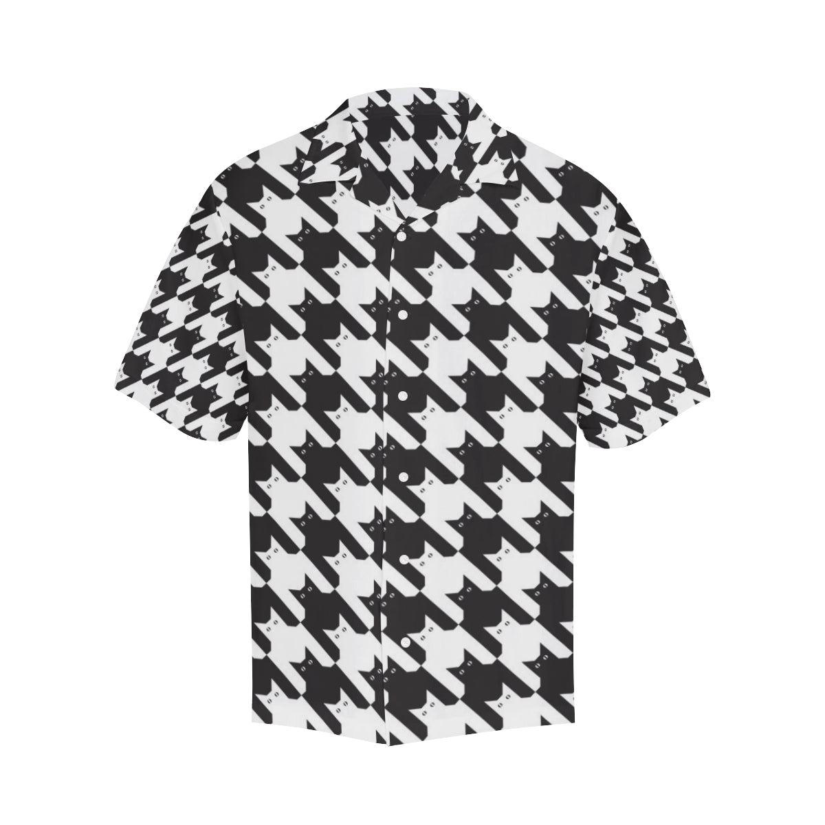 Cat HoundstoothPattern Print Design 01 Men's Hawaiian Shirt
