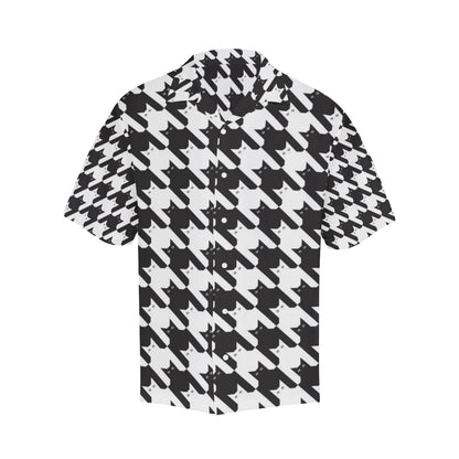 Cat HoundstoothPattern Print Design 01 Men's Hawaiian Shirt