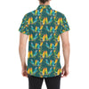 Lovebird Pattern Print Design 02 Men's Short Sleeve Button Up Shirt