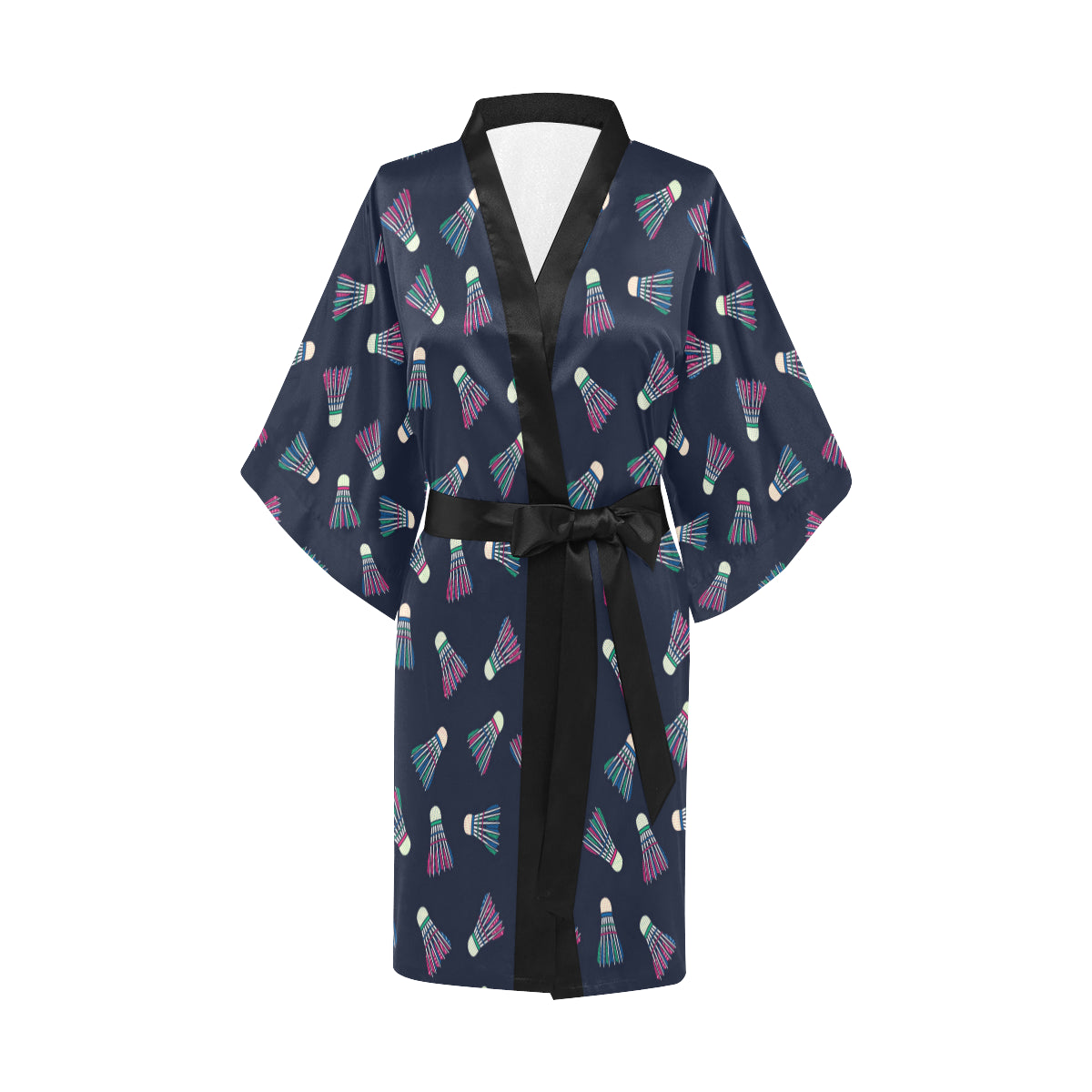 Badminton Ball Pattern Print Design 02 Women's Short Kimono