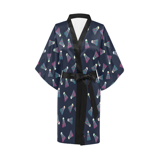 Badminton Ball Pattern Print Design 02 Women's Short Kimono
