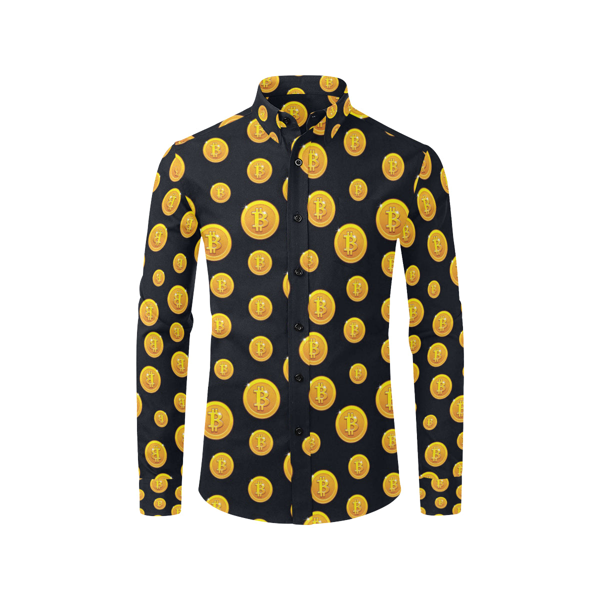 Bitcoin Pattern Print Design DO04 Men's Long Sleeve Shirt