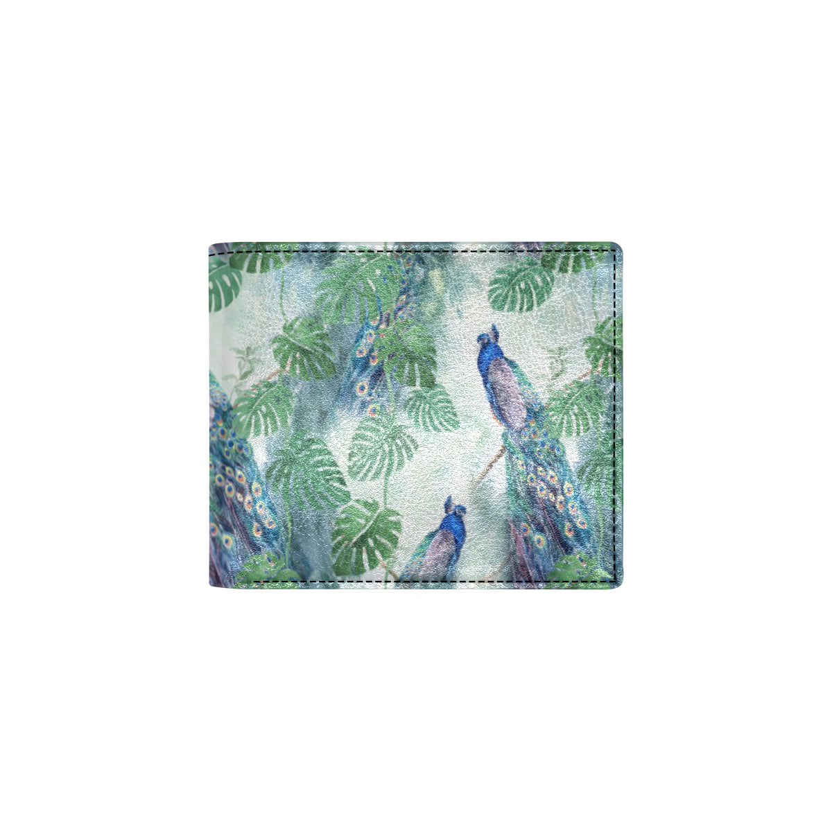 Peacock Pattern Print Design A02 Men's ID Card Wallet