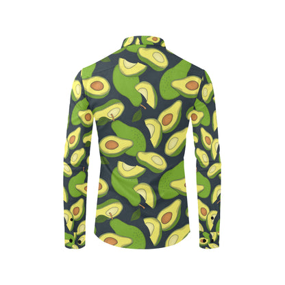 Avocado Pattern Print Design AC013 Men's Long Sleeve Shirt