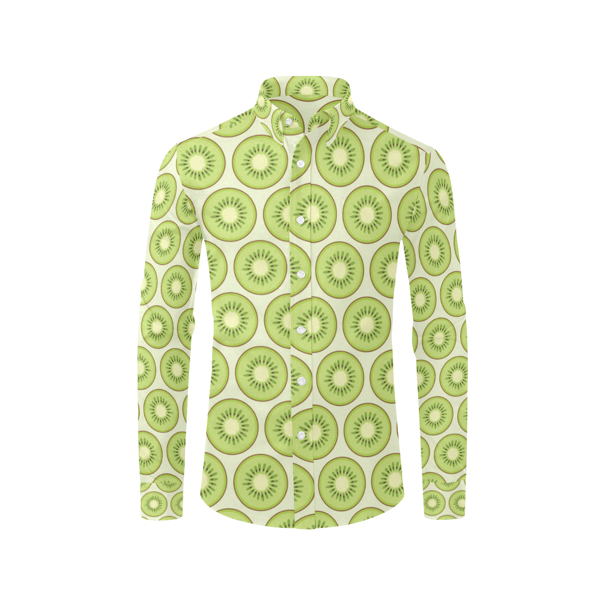 Kiwi Pattern Print Design KW02 Men's Long Sleeve Shirt
