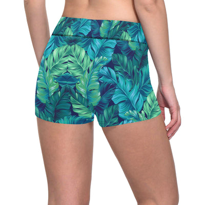 Banana Leaf Pattern Print Design BL05 Yoga Shorts