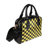 Checkered Yellow Pattern Print Design 03 Shoulder Handbag