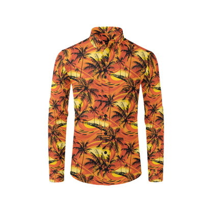 Palm Tree Pattern Print Design A02 Men's Long Sleeve Shirt