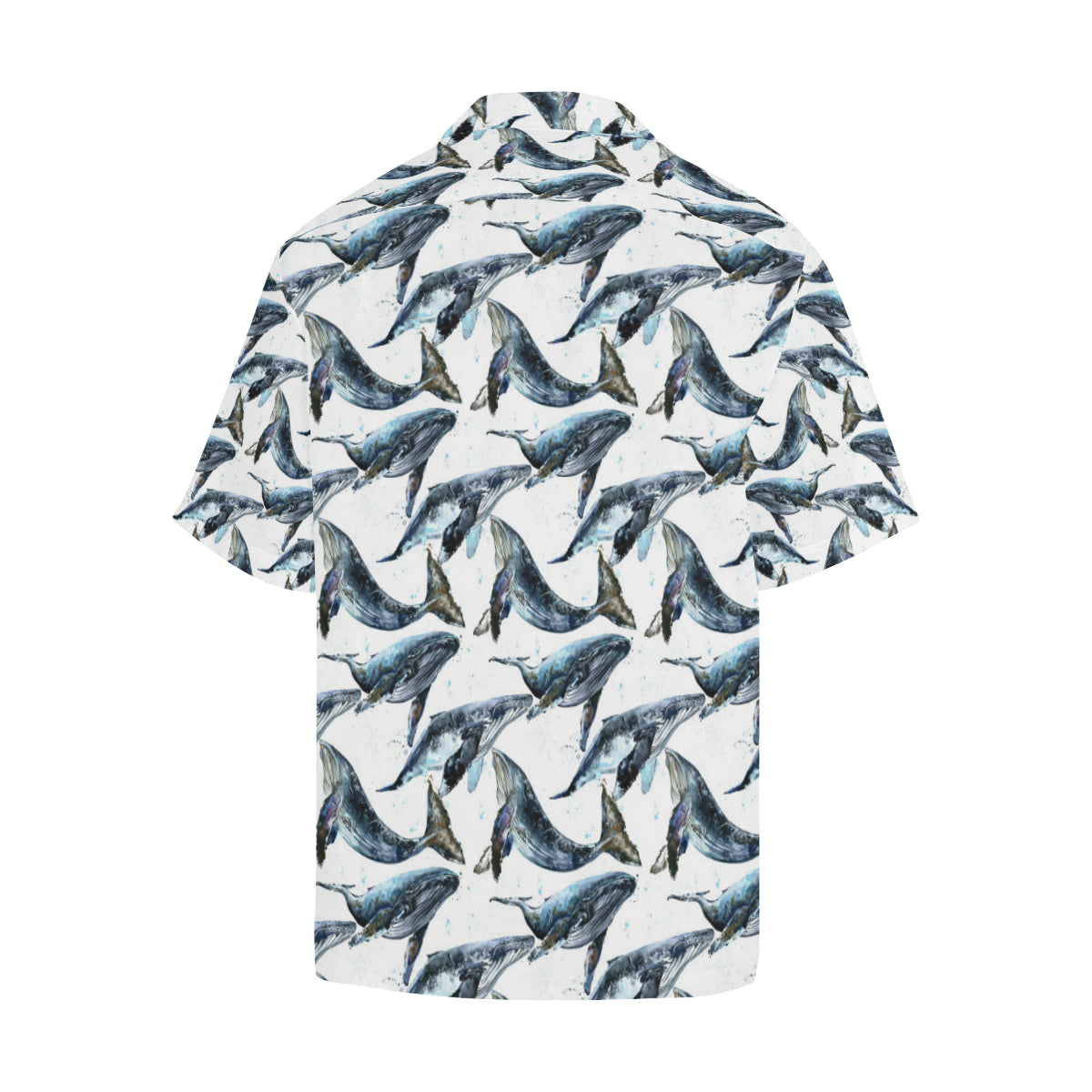 Blue Whale Pattern Print Design 03 Men's Hawaiian Shirt