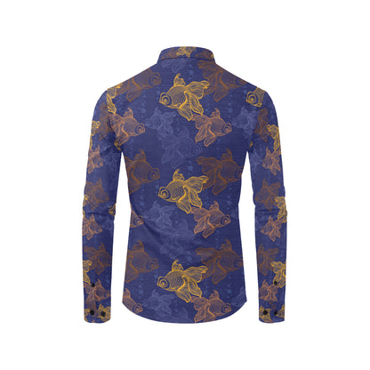 Goldfish Pattern Print Design 01 Men's Long Sleeve Shirt