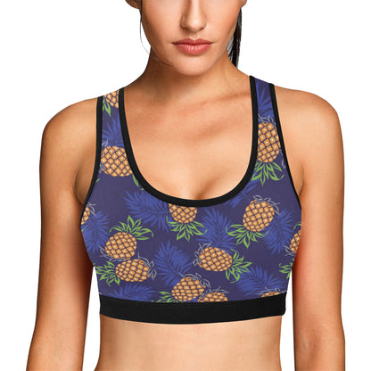 Pineapple Pattern Print Design PP02 Sports Bra