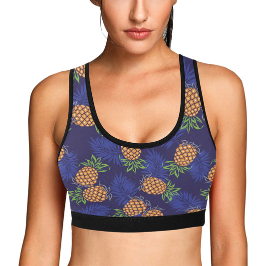 Pineapple Pattern Print Design PP02 Sports Bra