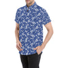 Dragonfly Pattern Print Design 03 Men's Short Sleeve Button Up Shirt