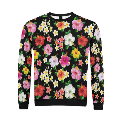 Hibiscus Pattern Print Design HB025 Men Long Sleeve Sweatshirt
