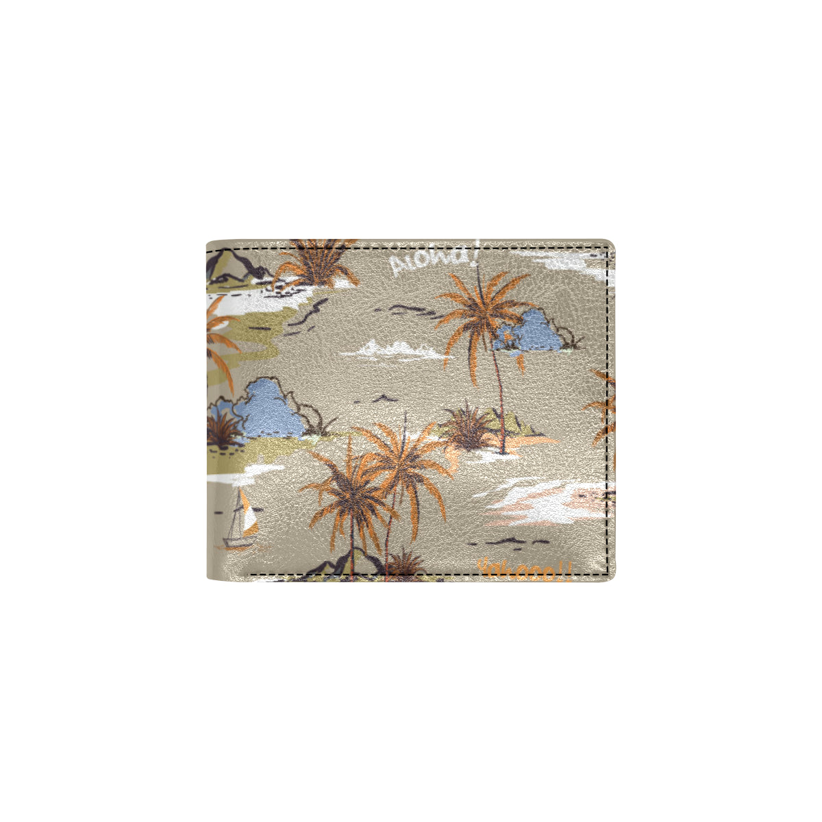 Pacific island Pattern Print Design A05 Men's ID Card Wallet