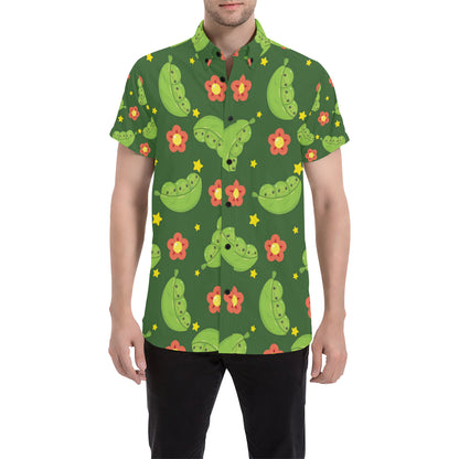 Peas Pattern Print Design A01 Men's Short Sleeve Button Up Shirt