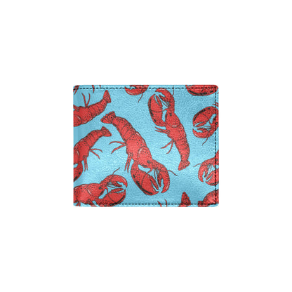 Lobster Red Pattern Print Design 03 Men's ID Card Wallet
