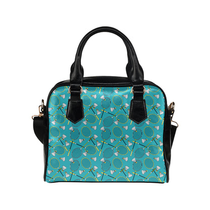 Badminton Pattern Print Design 06 Shoulder Handbag