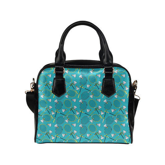 Badminton Pattern Print Design 06 Shoulder Handbag