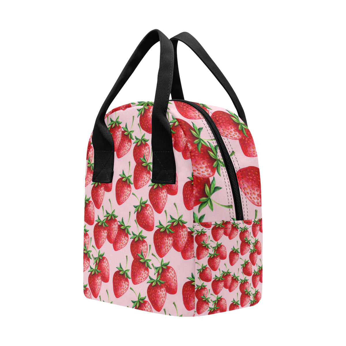 Strawberry Pattern Print Design SB03 Insulated Lunch Bag