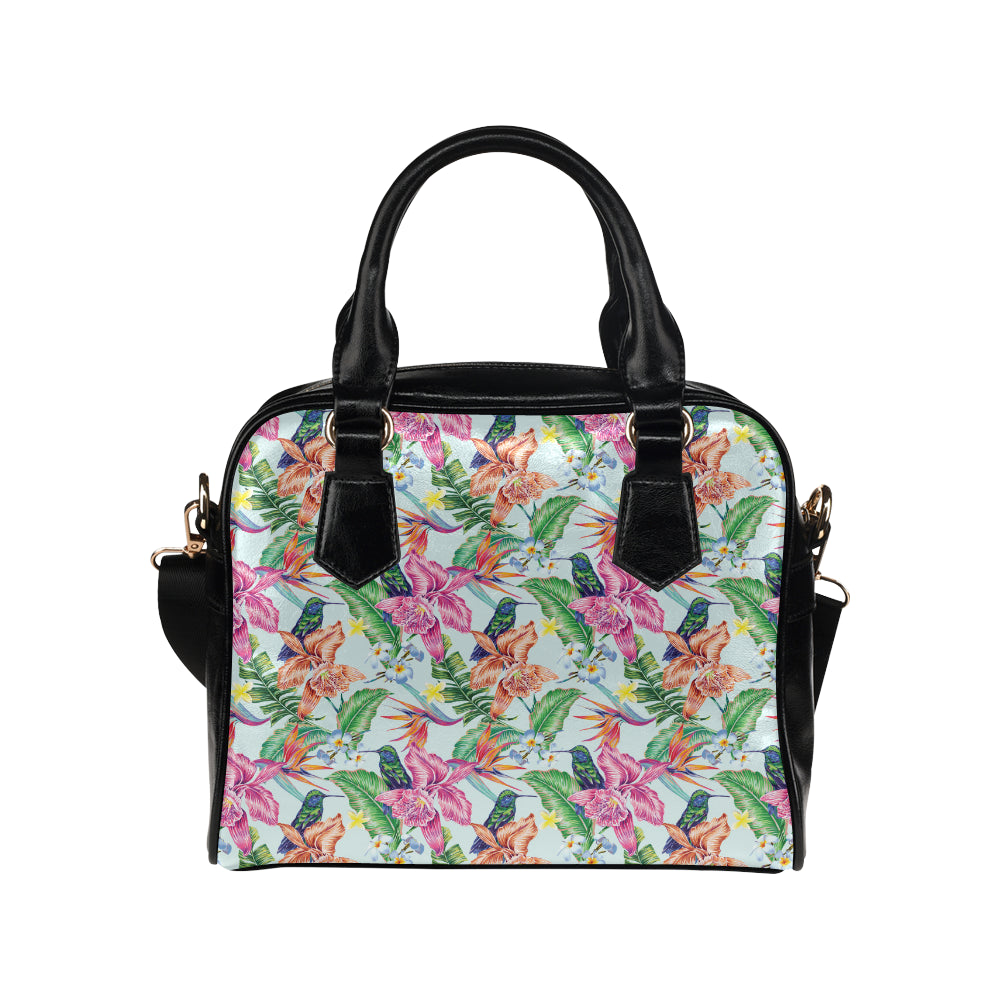 Hummingbird Tropical Pattern Print Design 05 Shoulder Handbag