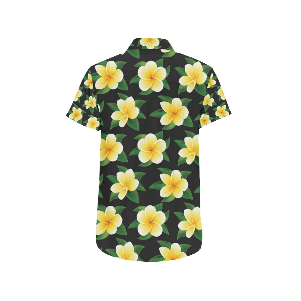 Plumeria Pattern Print Design A03 Men's Short Sleeve Button Up Shirt