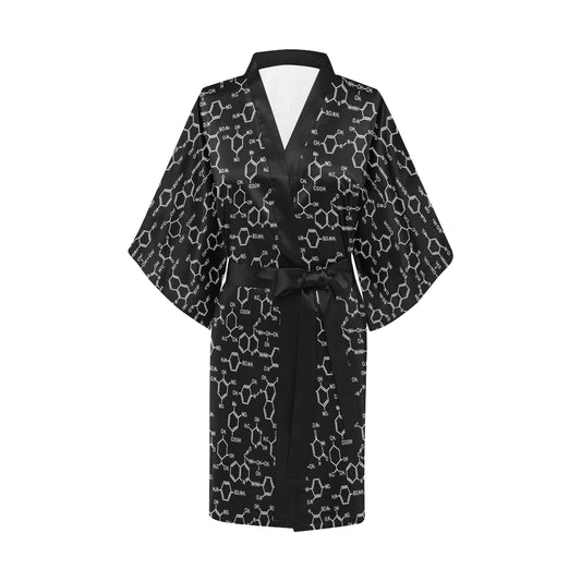 Chemical Pattern Print Design 02 Women's Short Kimono