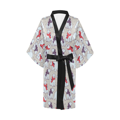 Polar Bear Pattern Print Design PB04 Women Kimono Robe