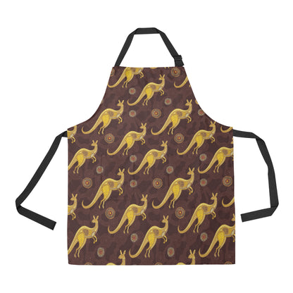 Kangaroos Aboriginal Pattern Print Design 08 Apron with Pocket