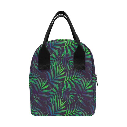 Palm Leaves Pattern Print Design PL01 Insulated Lunch Bag