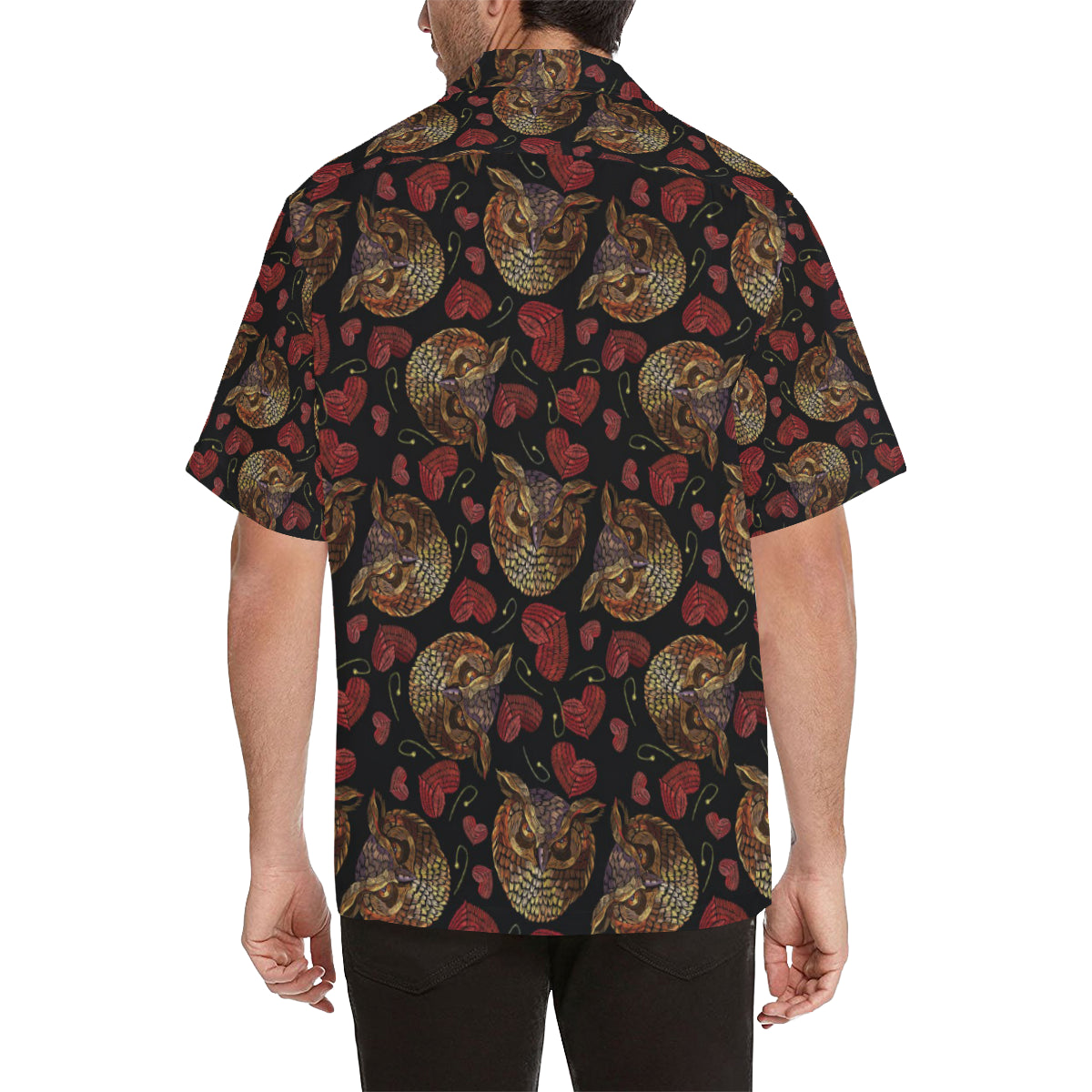 Owl Pattern Print Design A08 Men's Hawaiian Shirt