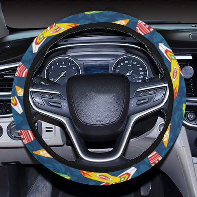 Surfboard Pattern Print Steering Wheel Cover with Elastic Edge