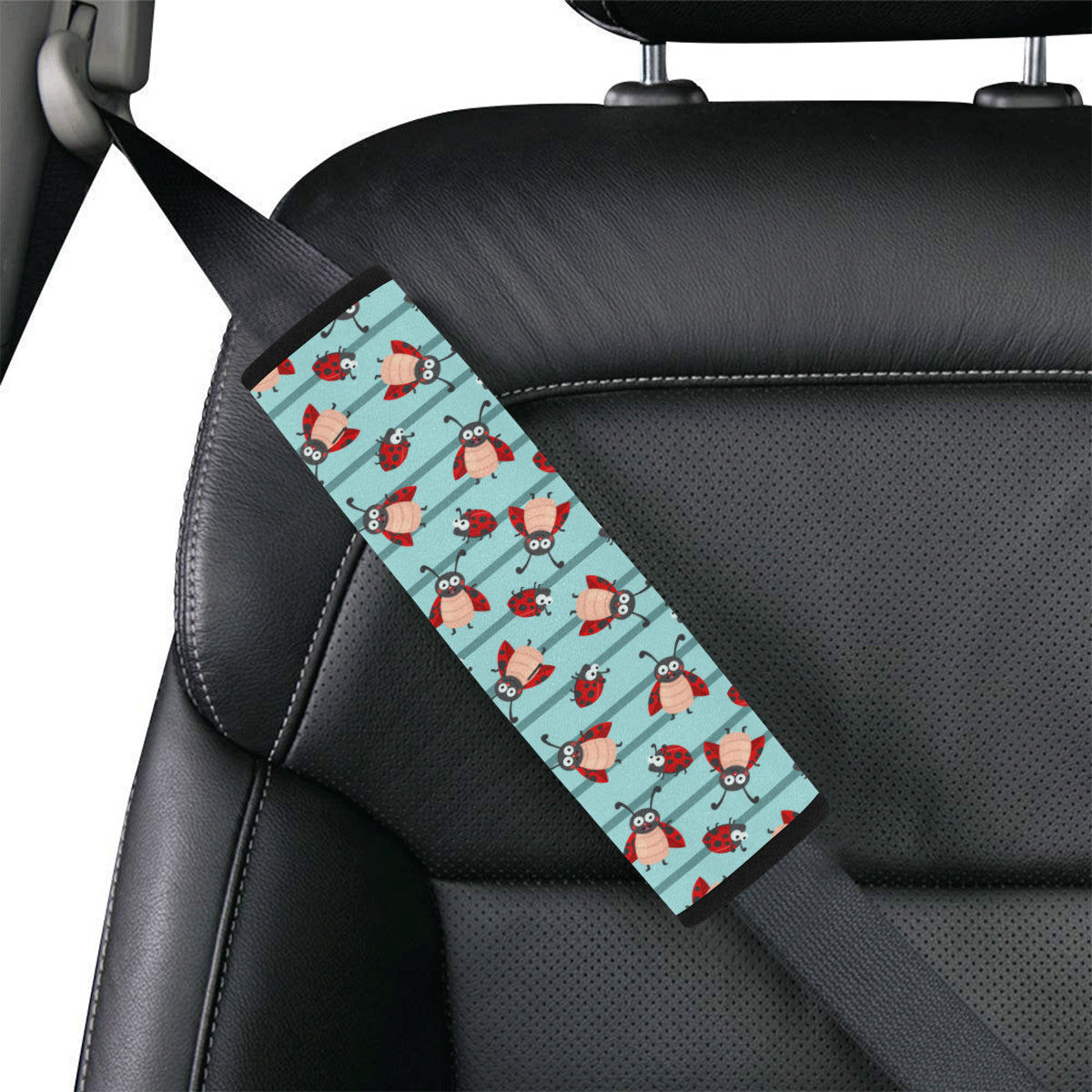 Ladybug Happy Print Pattern Car Seat Belt Cover