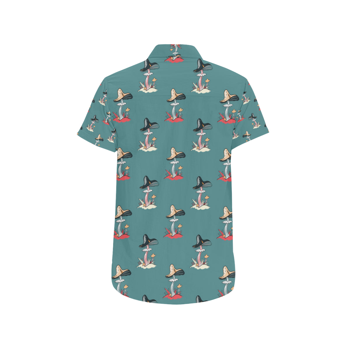 Mushroom Pattern Print Design A04 Men's Short Sleeve Button Up Shirt