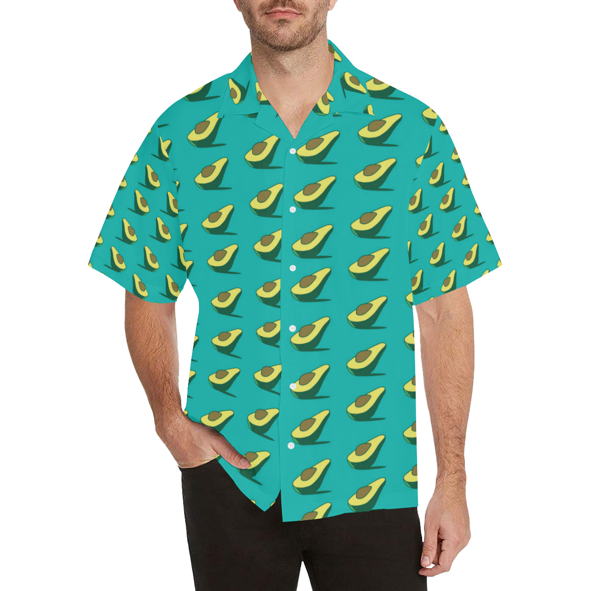 Avocado Pattern Print Design 03 Men's Hawaiian Shirt