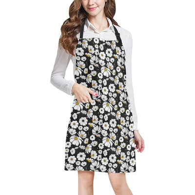 Daisy Pattern Print Design 02 Apron with Pocket