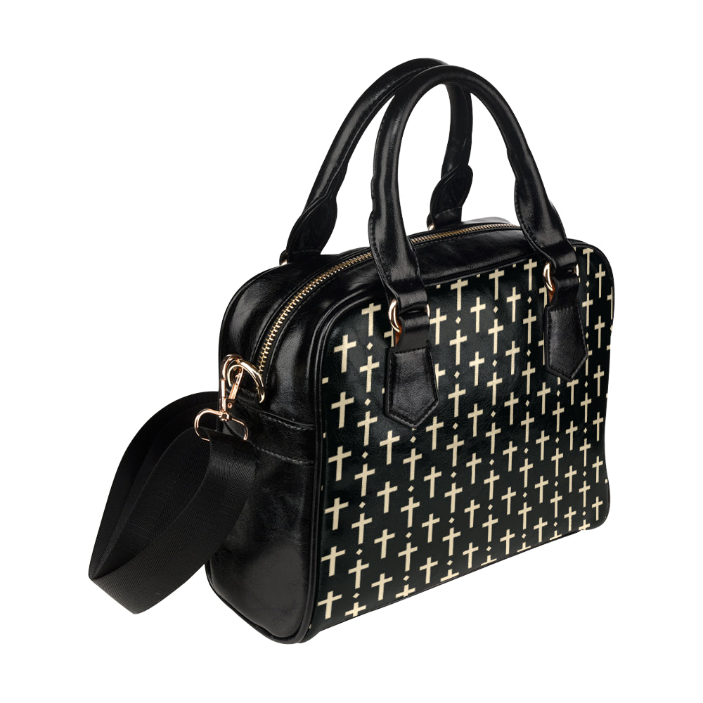 Cross Pattern Print Design 03 Shoulder Handbag