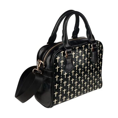Cross Pattern Print Design 03 Shoulder Handbag