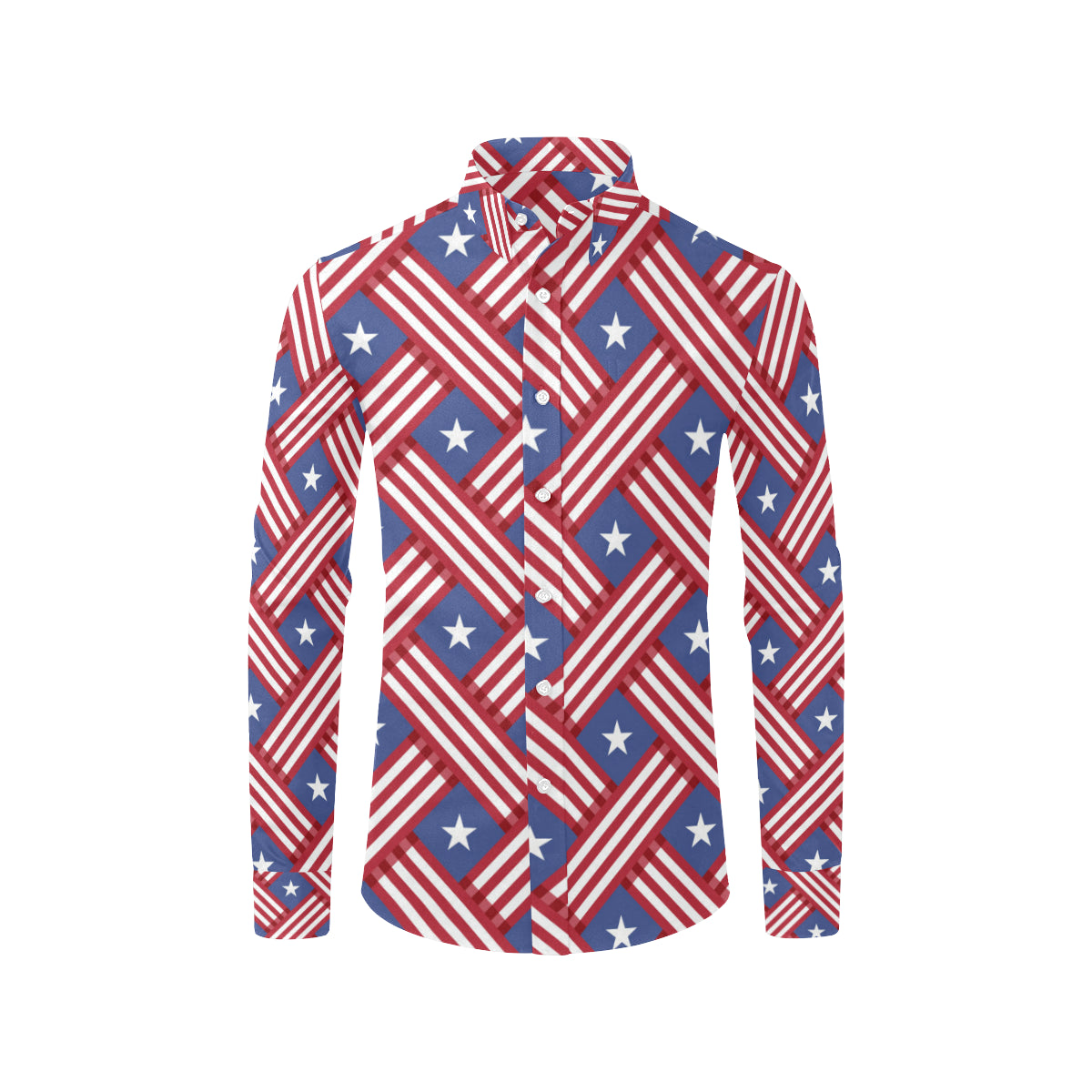 American flag Pattern Men's Long Sleeve Shirt