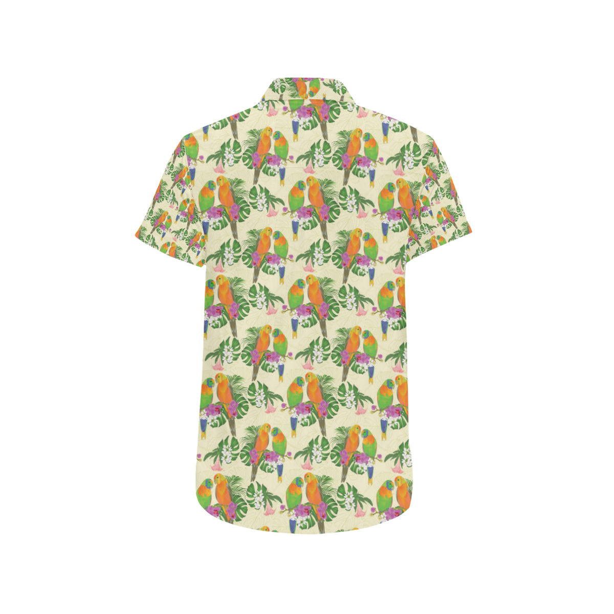 Conures Pattern Print Design 02 Men's Short Sleeve Button Up Shirt