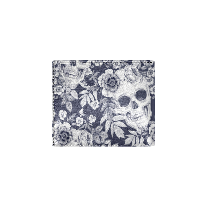 Skull Floral Beautiful Men's ID Card Wallet