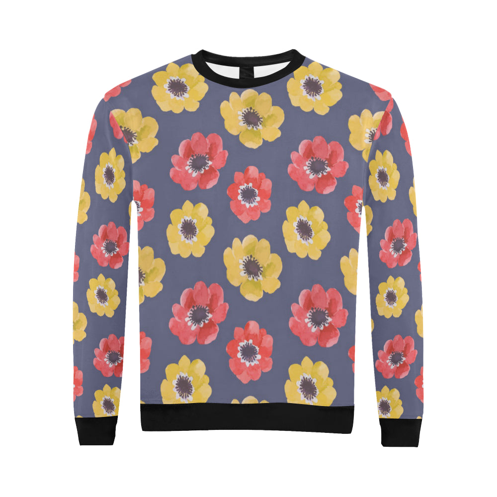 Anemone Pattern Print Design AM010 Men Long Sleeve Sweatshirt