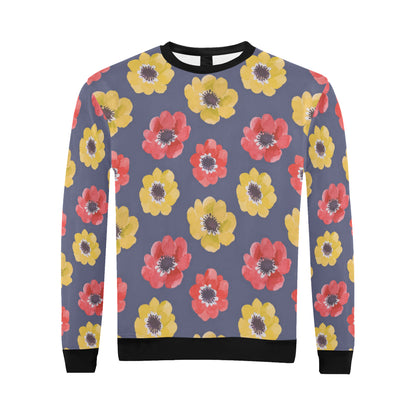 Anemone Pattern Print Design AM010 Men Long Sleeve Sweatshirt