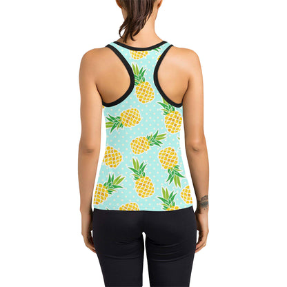 Pineapple Pattern Print Design PP01 Women's Racerback Tank Top