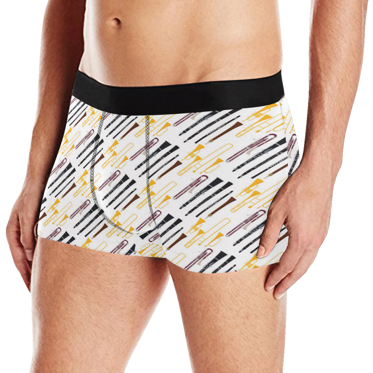 Clarinet Pattern Print Design 01 Men's Boxer Briefs