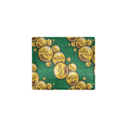 Bitcoin Pattern Print Design DO02 Men's ID Card Wallet