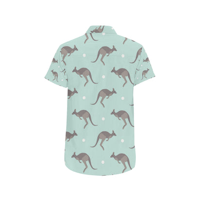 Kangaroos Pattern Print Design 04 Men's Short Sleeve Button Up Shirt